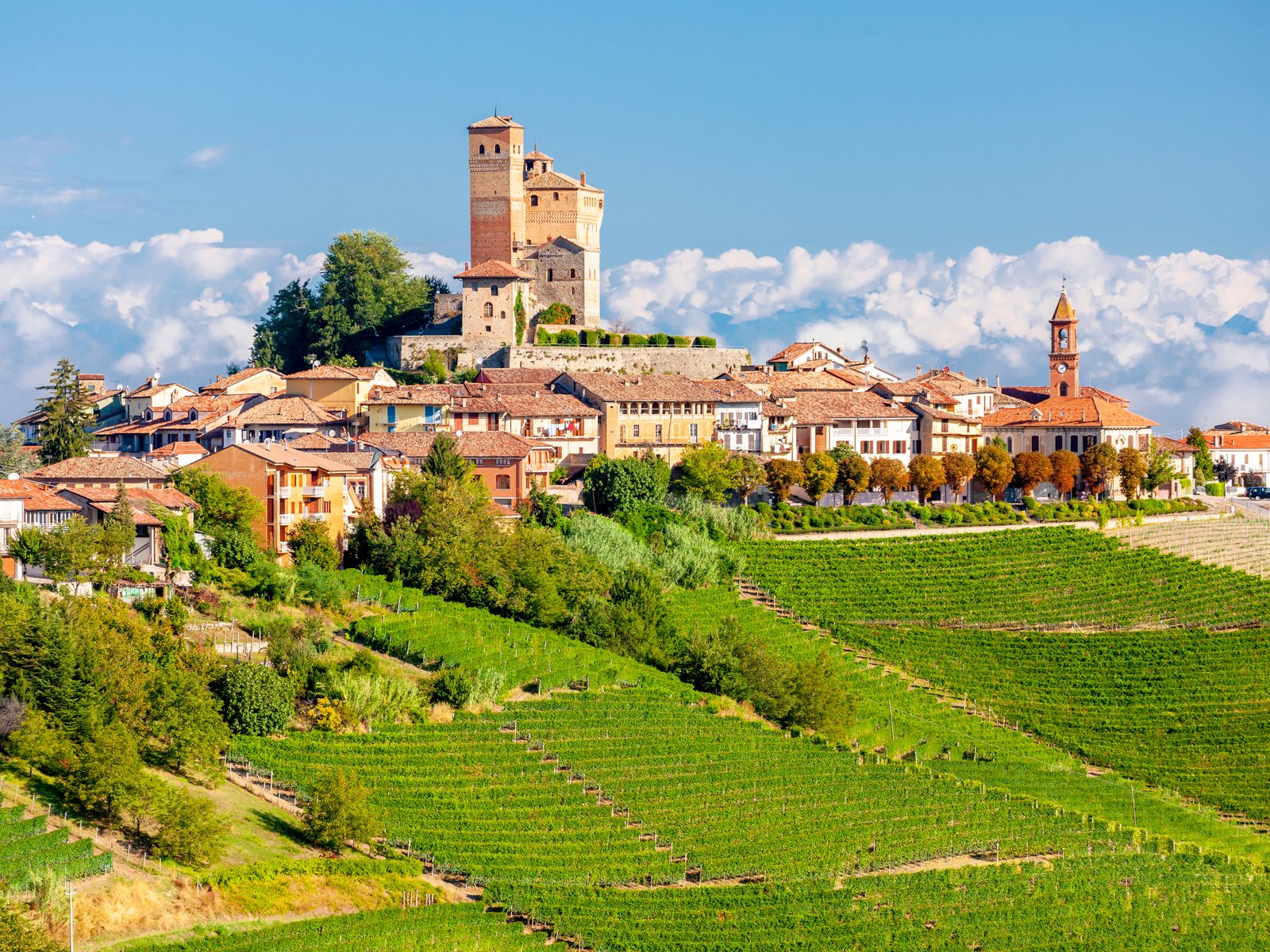 The village of Serralunga d'Alba and the Langhe, Italy